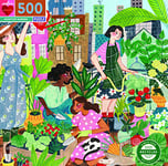 eeBoo- Animaux domestiques Jardin sur Le Toit coloré en Carton recyclé-Puzzle Adulte 500 pièces-PZFRFG, Multicolore