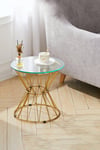 Hourglass Round Glass Small Sofa Side Table