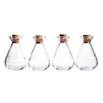 Glasflaskor med kork 4-pack, höjd 10,5 cm, Ø7 cm, rymmer 150 ml