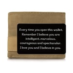 LSSJJ Engraved Wallet Cards - Perfect Anniversary Gifts for Men from Wife Anniversary Card for Him - Valentines Day, Couple, Deployment Keepsake,Black
