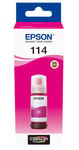 Genuine Epson 114, Magenta Ink Bottle Refill EcoTank Cartridge, (C13T07B340)