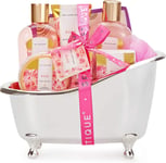 Spa Luxetique Spa Gift Set, Pamper Gifts for Women, 8Pcs Rose Bath Gift Set with