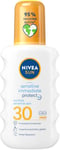 NIVEA SUN Sensitive Immediate Protect Spray SPF 30 (200ml), Sun Cream