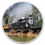 2 x Vinyl Stickers 10cm - American Steam Train Bridge Cool Gift #2180