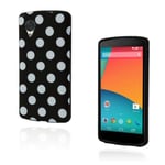 0 Polka Dots (svart) Google Nexus 5 Skal