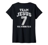 Womens Team Jesus T-Shirts - Christian Shirts Faith Shirt Back Side V-Neck T-Shirt