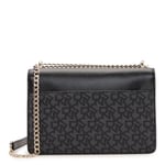 DKNY Women Bryant Large Flap Crossbody Bag with an Adjustable Chain Strap in Coated Logo, Black