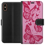 Apple iPhone X Musta Lompakkokotelo Fjärilar