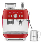 Smeg Espresso Coffee Machine with Grinder, EGF03RDUK, Red
