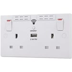 BG 922UWR 13A Twin Switched Socket with Wi-Fi Extender + USB Charger