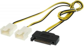 Intern splitter adapter - 15 Pin S-ATA til 2 x 2pin blæser stik