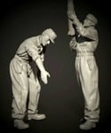 Unpainted 1/35 German Tankers Waffen-SS WWII Resin Figure Model Kit Unassembled