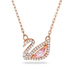 Swarovski smykke Dazzling Swan Necklace, Multi-colored, Rose-gold tone plated - 5469989