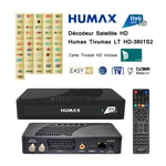 Pack Tivùsat Décodeur Satellite HD Humax Tivumax LT HD-3801S2 + Carte Tivùsat HD Activation Comprise - DVB-S2 HEVC Main 10 (10bit) Easy HD par Tivùsat