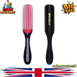Denman Hair Brush for Curly Hair D3 -7 Row Styling Brush for Blow-Drying - Black