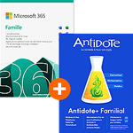 Pack Microsoft 365 Famille + Antidote+ Familial (français ou anglais) - 5 utilisateurs - Renouvellement 1 an