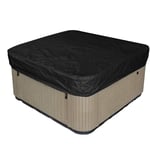 Chagoo Square Hot Tub Cover, Waterproof Dustproof UV Protection SPA Tub Cover Hot Tub Covers 190T Polyester SPA Top Cover Protector Canopy. (Black, 215x215x30cm)