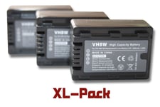 vhbw set de 3 batteries 1600mAh compatible avec Panasonic VW-VBK180, VW-VBK180-K, VW-VBK360, VW-VBK360-K caméscope