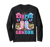 Cute Keeper of The Gender Reveal Baby Boots Western Theme Long Sleeve T-Shirt