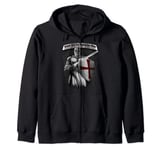 Tempt Not The Righteous Man To Draw His Sword Knight Templar Zip Hoodie