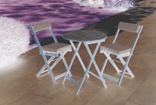 Greenhurst 2 Seater Folding Wooden Garden Bistro Set-Natural