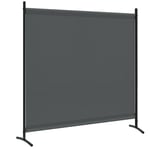 WOLTU Paravent 180x177cm, Séparateur de Pièce, Brise-Vue, Écran de Confidentialité, avec Cadre et Pieds en Métal, Tissu avec Revêtement PA, Gris Foncé
