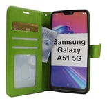 billigamobilskydd.se Crazy Horse Wallet Samsung Galaxy A51 5G (A516B/DS) (Grön)