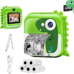 TOYOGO kids camera instant print,1080P HD Digital Camera With 32G SD Green 