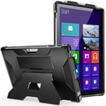MoKo Case Fit Microsoft Surface Pro 7 Plus/7/6/5/4/LTE, [Heavy Duty] Shockproof Full-Body Rugged Hybrid Tablet Case with Hand Strap & Kickstand Fit Pro 7+/Pro 7/Pro 6/Pro 5/Pro 4/Pro LTE, Black