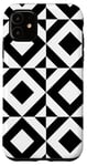 Coque pour iPhone 11 White Black Square Rectangle Art Deco Vintage Pattern