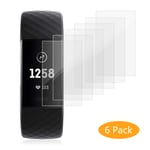 HEYSTOP Screen Protector Compatible with Fitbit Charge 3, [6-Pack] [NO-Peeling off] [Full Coverage] [HD Clarity] Anti-Scratch/Anti-bubbles Installation Film,Screen Protector for Charge 3