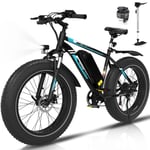 HITWAY elcykel VAE, elektrisk mountainbike, 26" x 4.0 City E-Bike, löstagbart 48V15AH litiumbatteri, Shimano 7 Speed