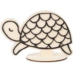 Creativ Trä Dekorationsfigur - Sköldpadda H: 10 cm