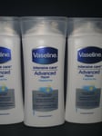 VASELINE INTENSIVE care ADVANCED Repair Fragrance free body lotion 3 X 200ML 
