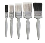 Harris Essentials Walls, Ceilings & Gloss Paint 5 Brush Pack | 0.5", 1", 1.5", 2", Grey, Pack of 5