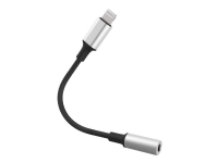 MicroConnect - Lightning till hörlursuttag-adapter - Lightning hane till 3,5 mm ljuduttag hona - 10 cm - svart