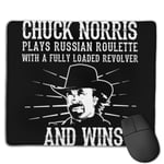 Chuck Norris Plays Russain Roulette and Wins Customized Designs Non-Slip Rubber Base Gaming Mouse Pads for Mac,22cm×18cm， Pc, Computers. Ideal for Working Or Game