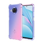 DYIGO Case for Xiaomi Mi 10T Lite 5G,TPU shockproof mobile phone case,enhanced corner protection,gradient color(Blue Pink)