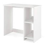 Litet skrivbord med 2 fack datorbord kontorsbord PC-bord 80 x 40 x 74 cm vit
