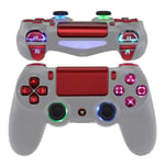 eXtremeRate Multi-Colors Luminated D-pad Thumbstick Trigger Home Face Buttons, Scarlet Red Classical Symbols Buttons DTFS (DTF 2.0) LED Kit for ps4 Slim Pro Controller - Controller NOT Included