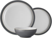Denby - Elements Fossil Grey Dinner Set for 4 - 12 Piece Ceramic Tableware Set -
