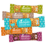 Joe & Sephs Popcorn Bars (1x5) 5 different flavours, low Calorie sweets, on the go snack, airpopped popcorn, snack tray, nuts, fruit