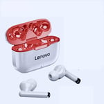 Original Lenovo LP1 TWS Wireless Earphone Bluetooth 5.0 Dual Stereo Earbuds With Mic A Touch Control Long Standby 300mAH IPX4 WATER PROOF headset Noise Reduction Charging Case (Red)