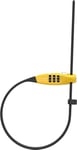 ABUS Combiflex TravelGuard cable lock - lock for securing helmets, prams, skis and luggage - 75 cm cable length - with number code - yellow