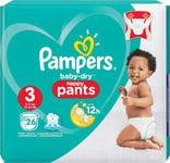 Pampers Baby Dry Nappy Pants Size 3   6-11 kg   2 x 26 Nappy Pants