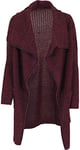 Urban Classics Women's Mantel Knitted Long Cape - Coat - Multicoloured (Burgundy), X-Small (Manufacturer size: X-Small)
