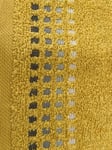 2 x 100% Cotton Guest Towels in Ochre Yellow with Grey Stitch Design 30cm x 50cm
