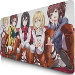 Anime Mouse Pad,Attack on Titan Cartoon-4 Gaming Mouse Pad, Desk Pad, Thick, Waterproof, with Non-slip Rubber Seat, Very Suitable for Office and Home 800X300X3mm XL