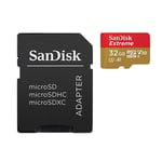 SanDisk Extreme microSDHC - 32 GB minneskort A1 V30 UHS-I U3 100/60 MB/s med adapter