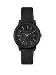Lacoste Women'S 36Mm 12.12 Black Dial Watch On A Black Silicone Strap